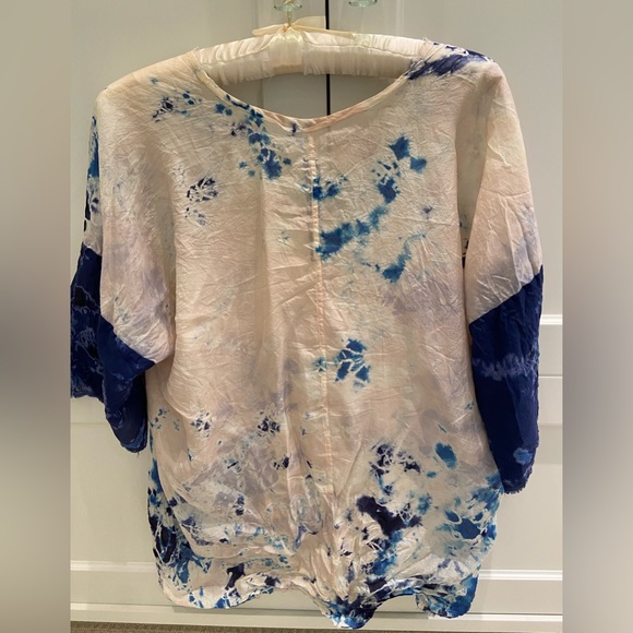 Raquel Allegra Silk Tie Dyed Vneck size 0 - Picture 2 of 4